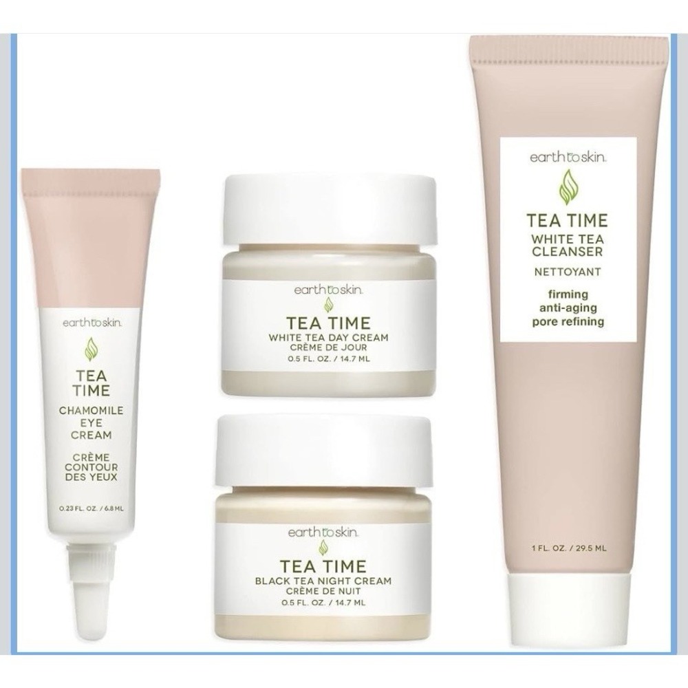 earth to skin Tea Time Set Cleanser Day Cream Night Cream Eye Cream